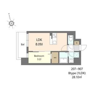 1LDK 間取り図