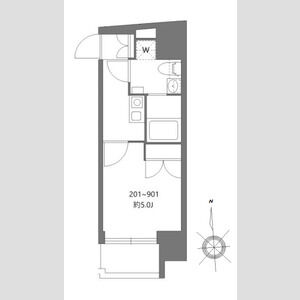 1K 間取り図