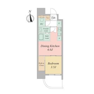 1DK 間取り図