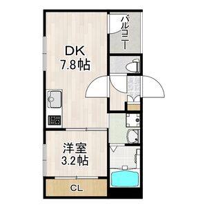 1DK 間取り図