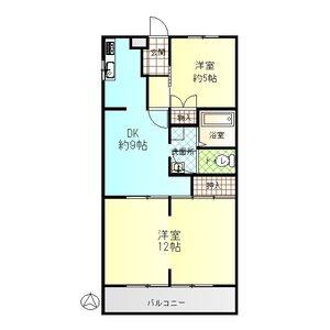 2DK 間取り図