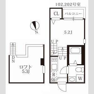 1K 間取り図