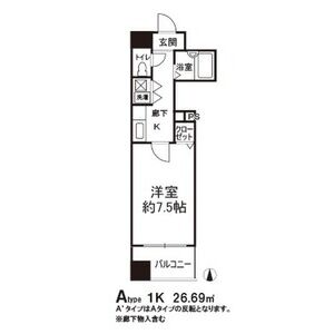 1K 間取り図