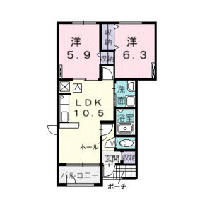 2LDK 間取り図