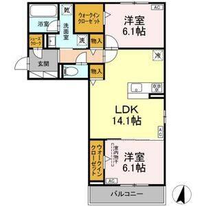 2LDK 間取り図