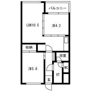 2LDK 間取り図