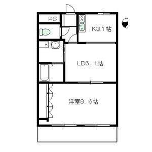 1LDK 間取り図