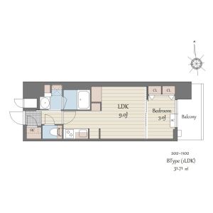 1LDK 間取り図