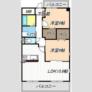2LDK 間取り図