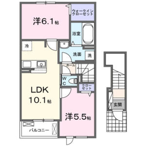 2LDK 間取り図