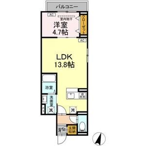 1LDK 間取り図