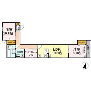 2LDK 間取り図