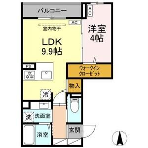 1LDK 間取り図