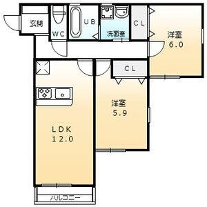 2LDK 間取り図
