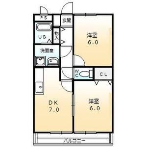 2DK 間取り図