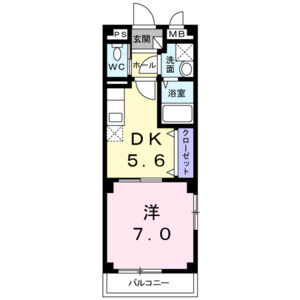 1DK 間取り図