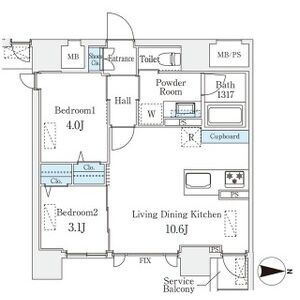 2LDK 間取り図