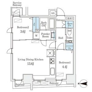 2LDK 間取り図
