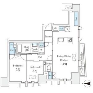 2LDK 間取り図