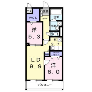 2LDK 間取り図