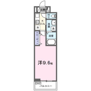 1K 間取り図