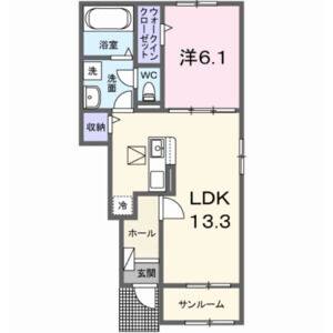1LDK 間取り図