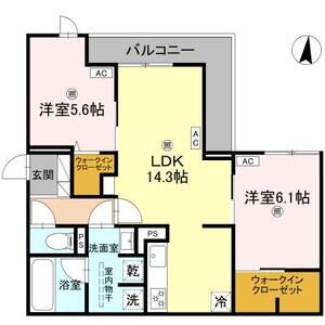 2LDK 間取り図