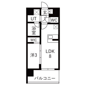 1K 間取り図