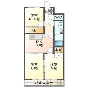 3DK 間取り図