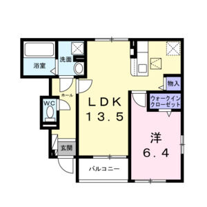 1LDK 間取り図