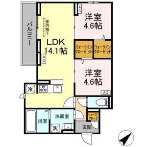 2LDK 間取り図