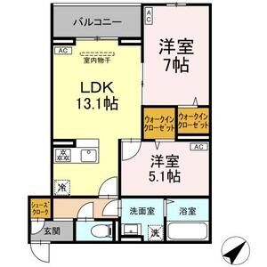2LDK 間取り図