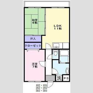 2LDK 間取り図