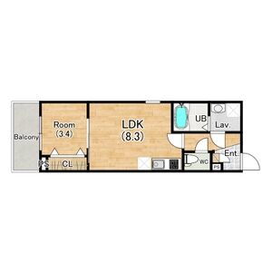 1LDK 間取り図