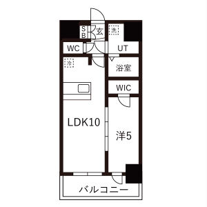 1LDK 間取り図