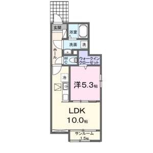 1LDK 間取り図