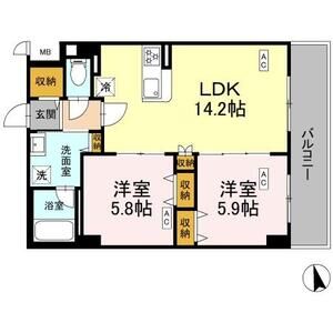 2LDK 間取り図
