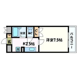 1K 間取り図