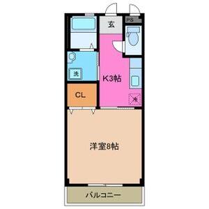 1K 間取り図