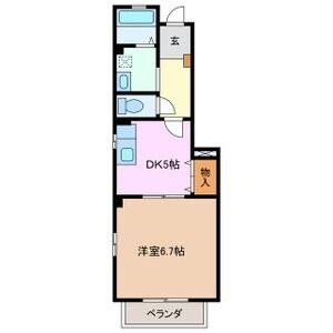 1DK 間取り図