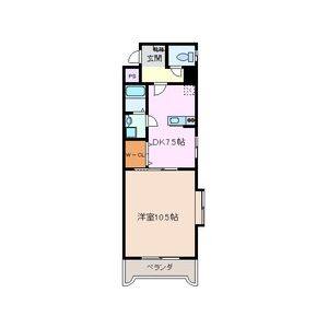 1DK 間取り図