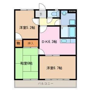 3DK 間取り図