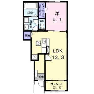 1LDK 間取り図