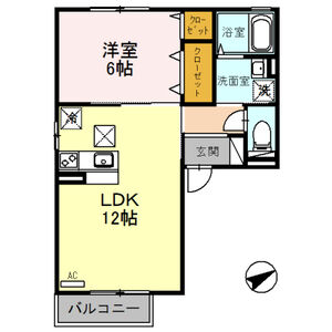 1LDK 間取り図