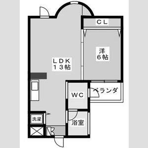 1LDK 間取り図