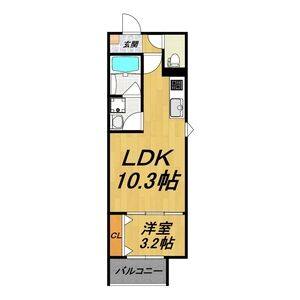 1LDK 間取り図