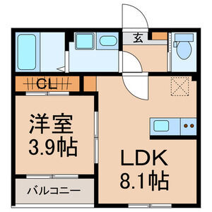 1LDK 間取り図