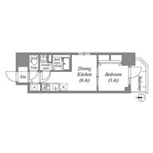 1DK 間取り図