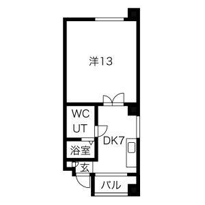 1DK 間取り図