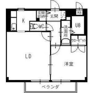 1LDK 間取り図